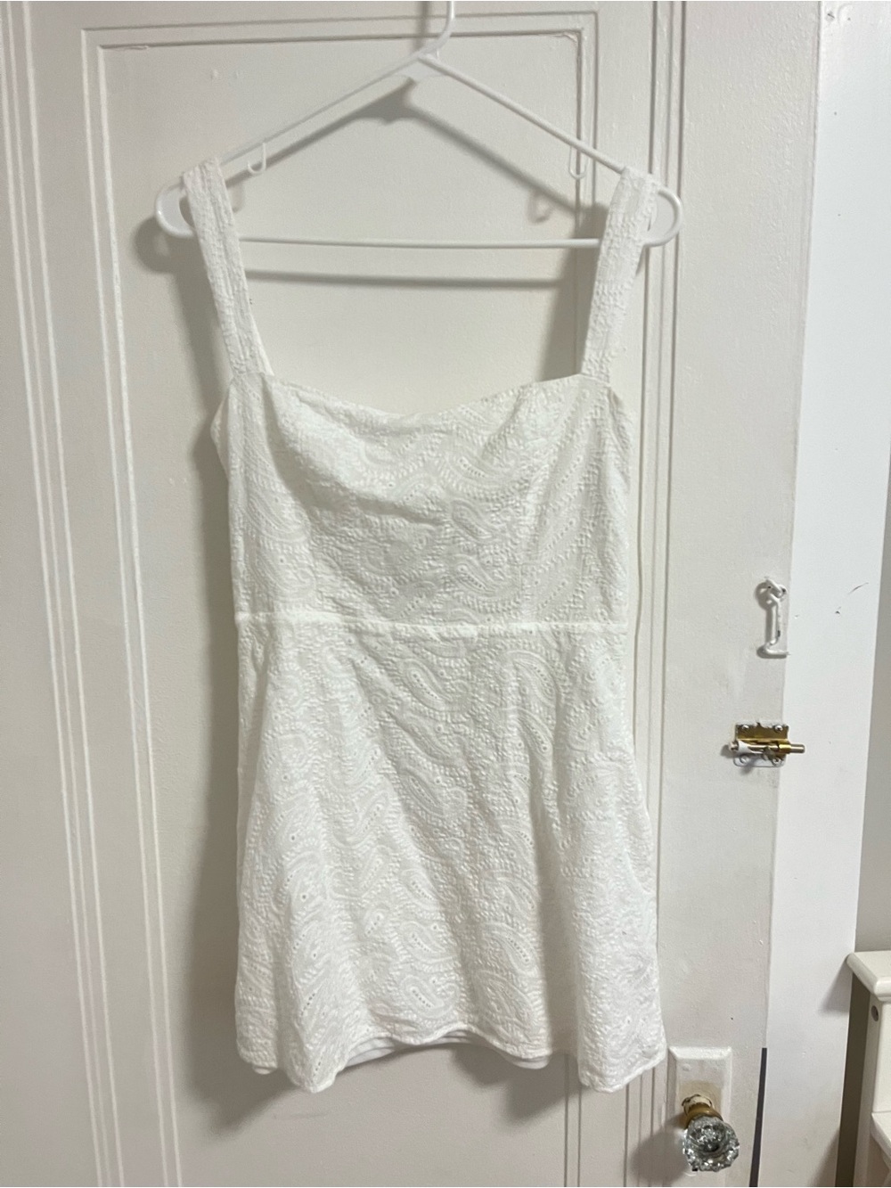 Princess Polly White Eyelet A-Line Slip Dress